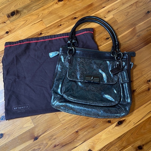 Coach Embossed Python Kristin Satchel #18307 - Picture 1 of 7